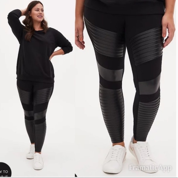 torrid Pants - Torrid Black Faux Leather Moto Leggings